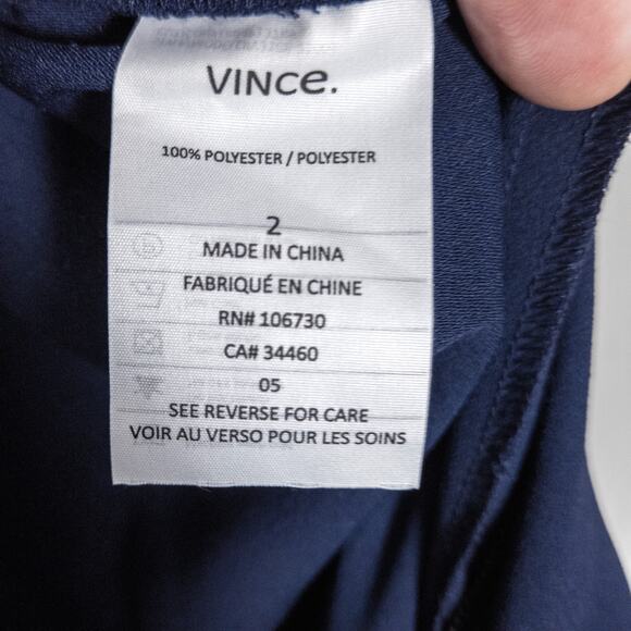 NEW Vince Women’s Jumpsuit Navy Blue Short Sleeve Boho Drawstring Waist Size 2 - Picture 7 of 9